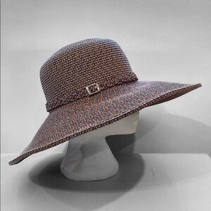 San Diego Hat Company Wide Brim SUN Hat Multicolour Blue and Orange